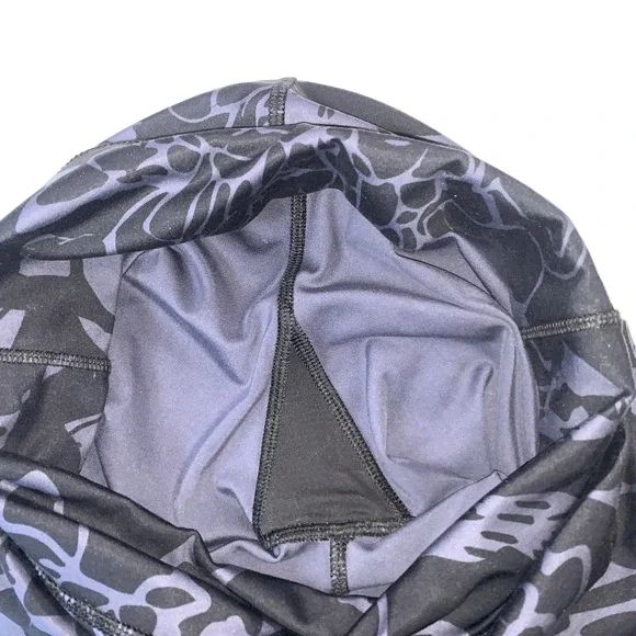 Adidas Womens Leggings Optime‎ Flower Print 7/8 Black Blue Athletic High Waist M - Picture 6 of 10